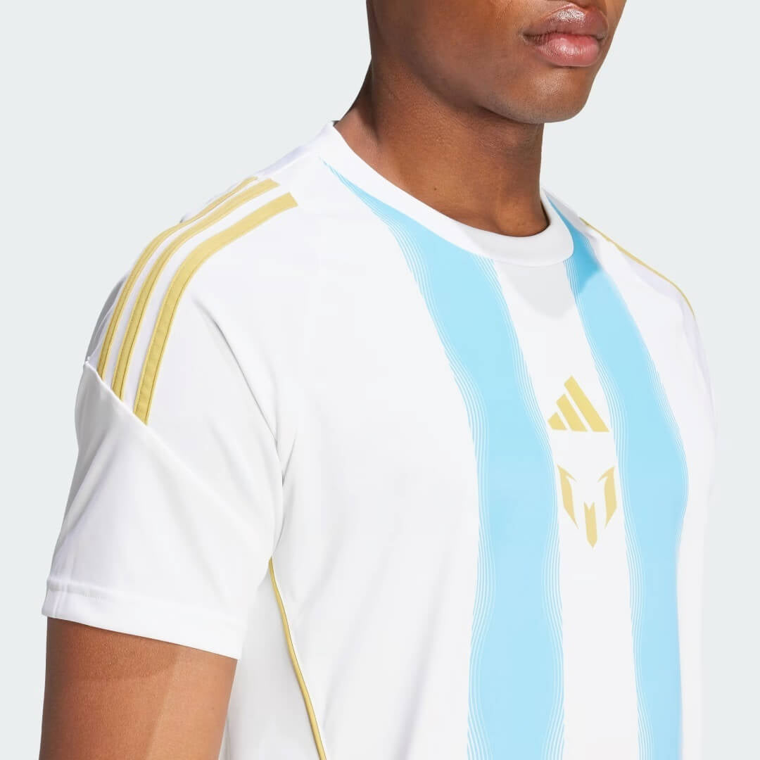 Jersey Adidas X Messi  “Spark Gen10s” 2024/25 Torcedor Masculino - Branco/Azul Celeste
