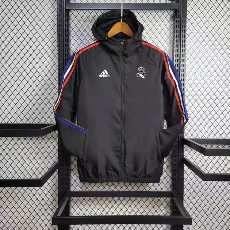 Windbreaker Real Madrid 24/25 - Preto e Vermelho
