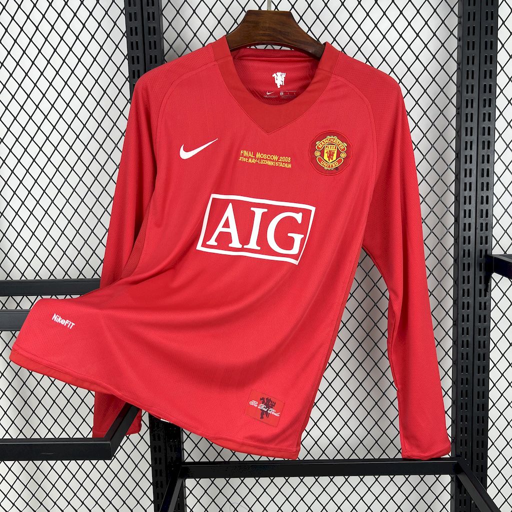 Jersey do Manchester United Manga Longa Retrô 2007/08 Home UCL